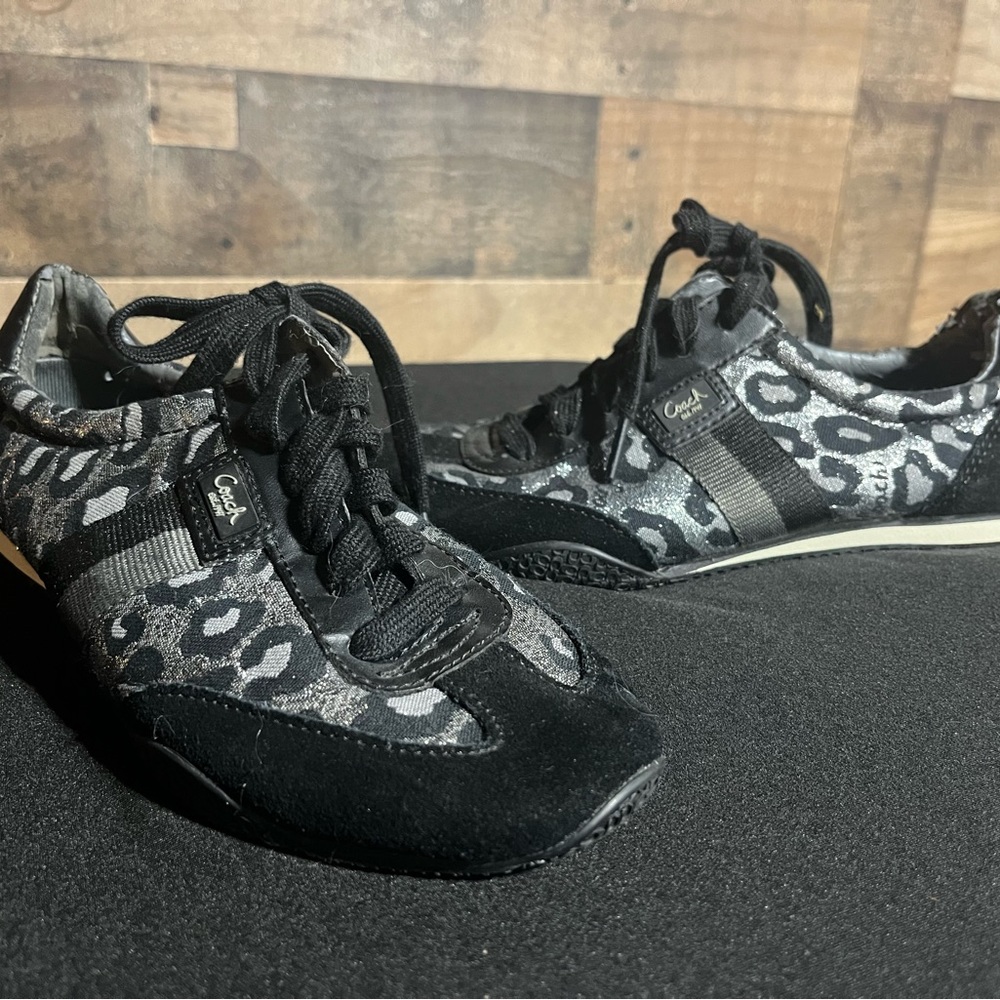 Woman’s size 6.5 coach leapard print shoes